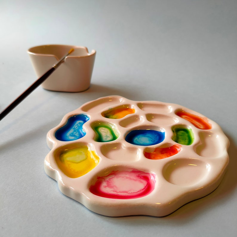 Ceramic Watercolor Kit Watercolor Palette Ceramic Artists Etsy