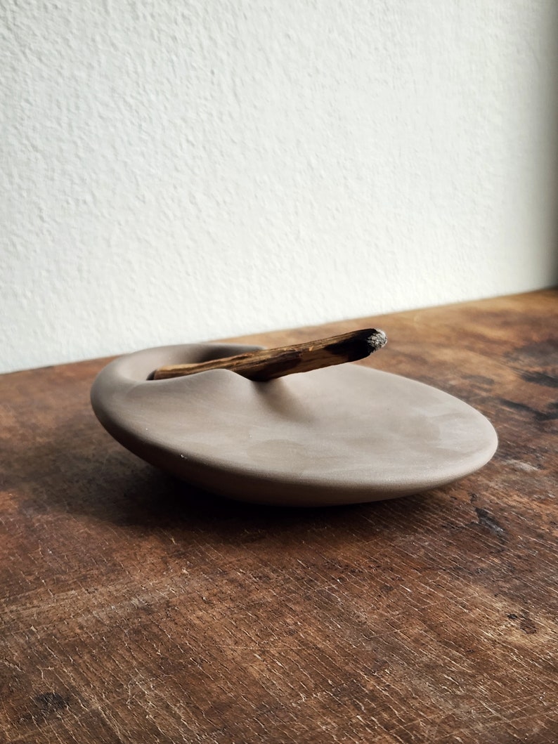 Gray Palo Santo Holder, Concrete Color Palo Santo Holder, Ceramic Palo Santo Burner, Meditation Gift, Yoga Supplies image 1