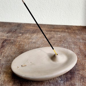 Gray Stick Incense Holder, Meditation Gift, Stoneware Stick Incense, Handmade Incense, Ceramic Incense Burner, Concrete Color Incense Holder image 9