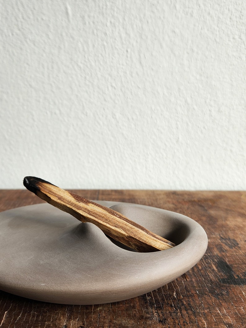 Gray Palo Santo Holder, Concrete Color Palo Santo Holder, Ceramic Palo Santo Burner, Meditation Gift, Yoga Supplies image 4