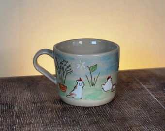 Handmade Drawing Decorative Handled Mug