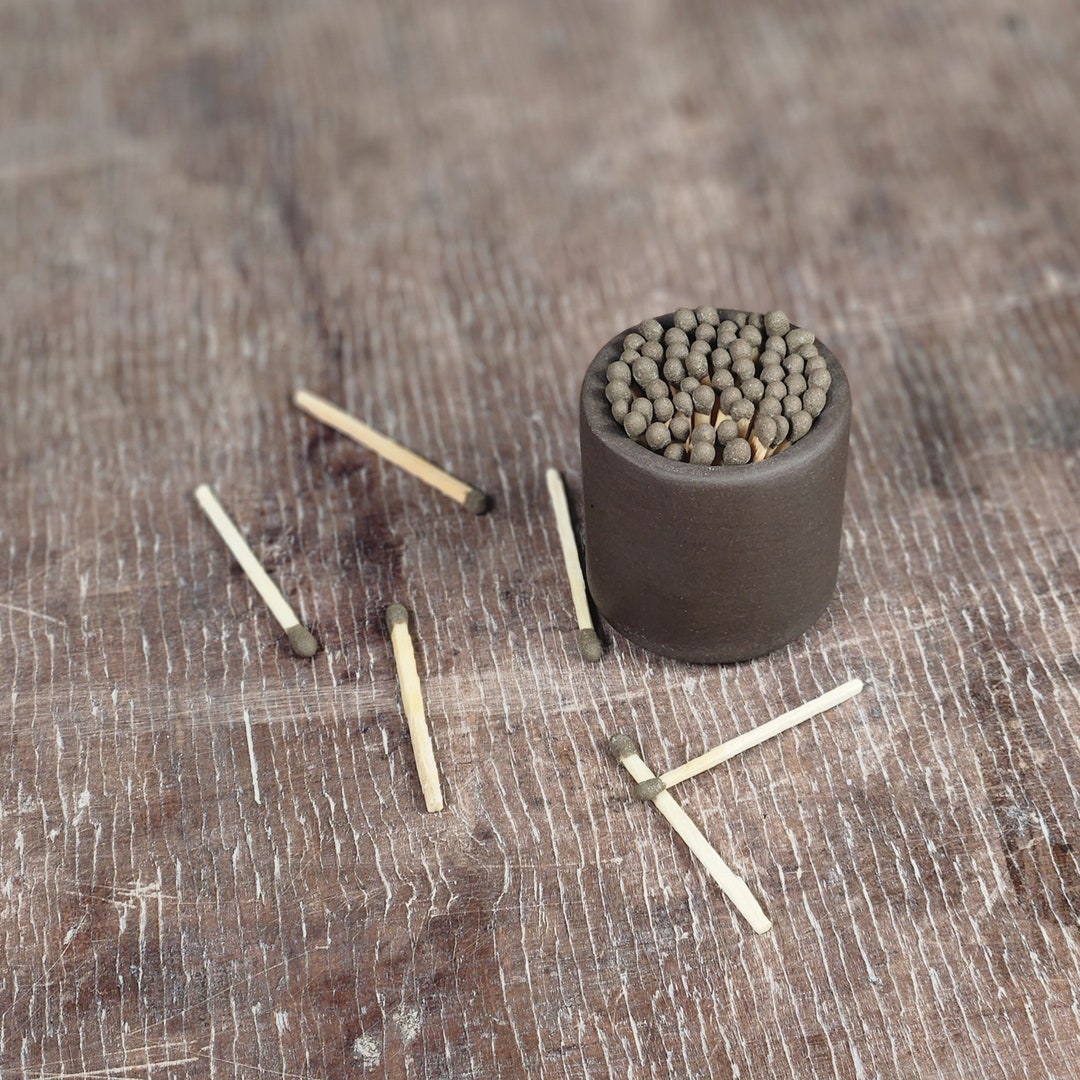 Matchstick Storage Ceramic Brown Matchstick Holder, Minimalist, Matchstick Storage and ...