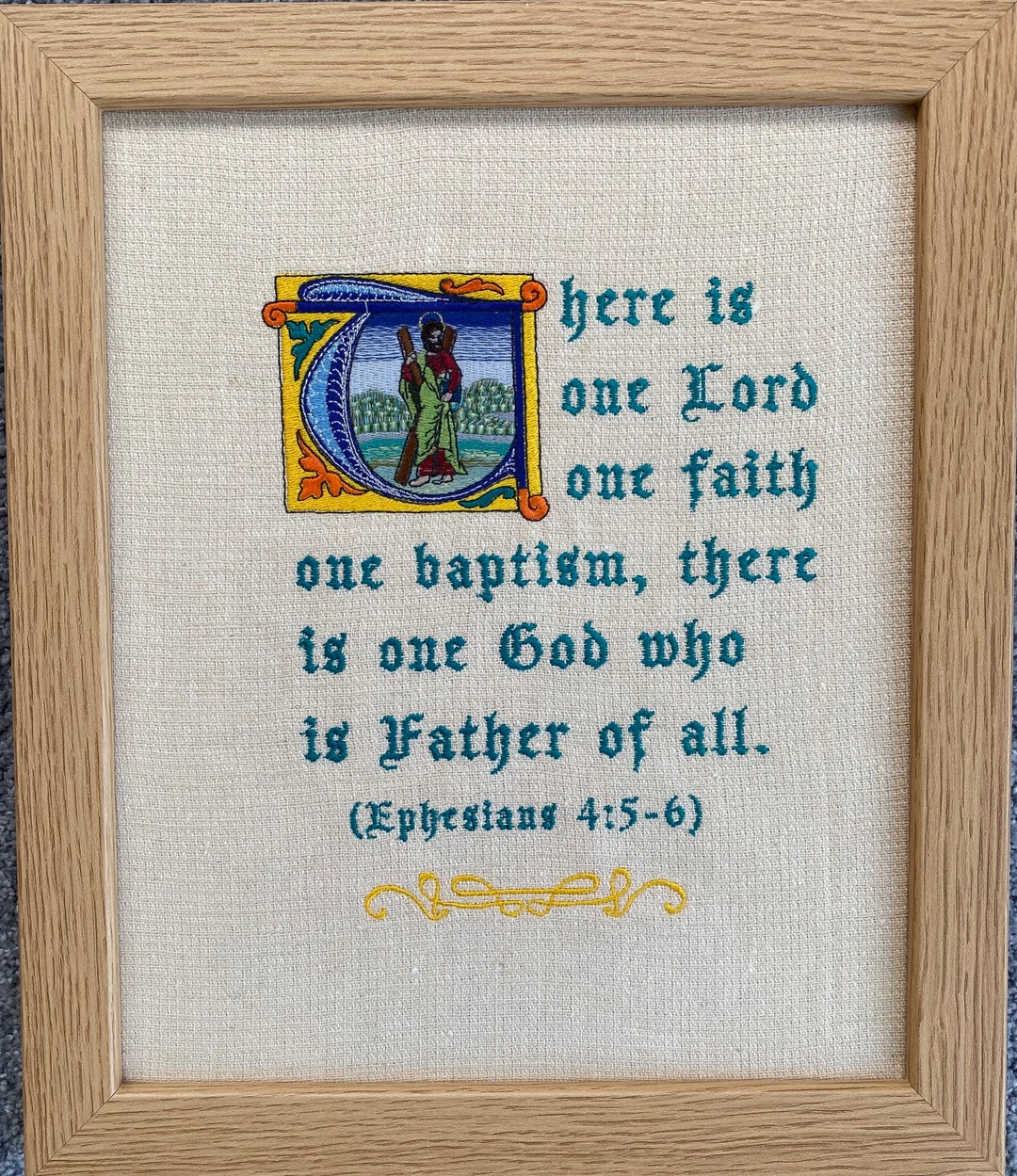 Embroidered Bible Verses With Illuminated Letters Etsy