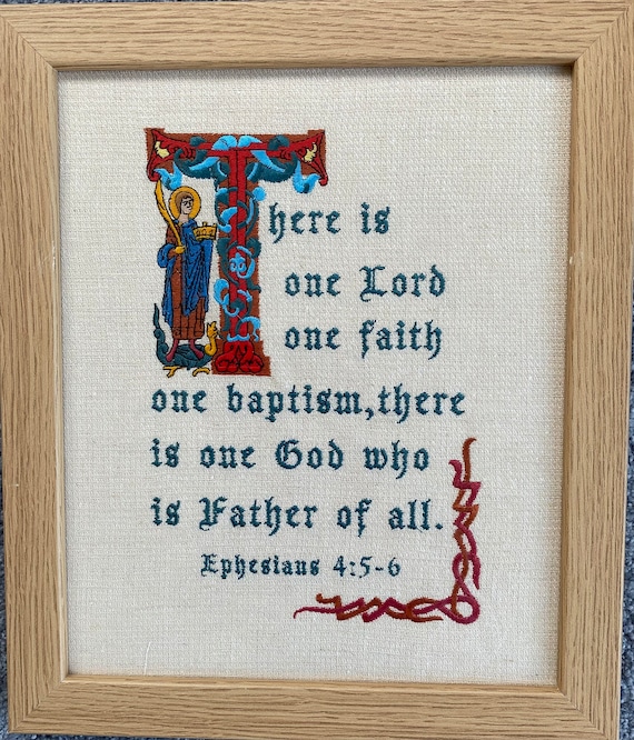 Embroidered Bible Verses With Illuminated Letters - Etsy
