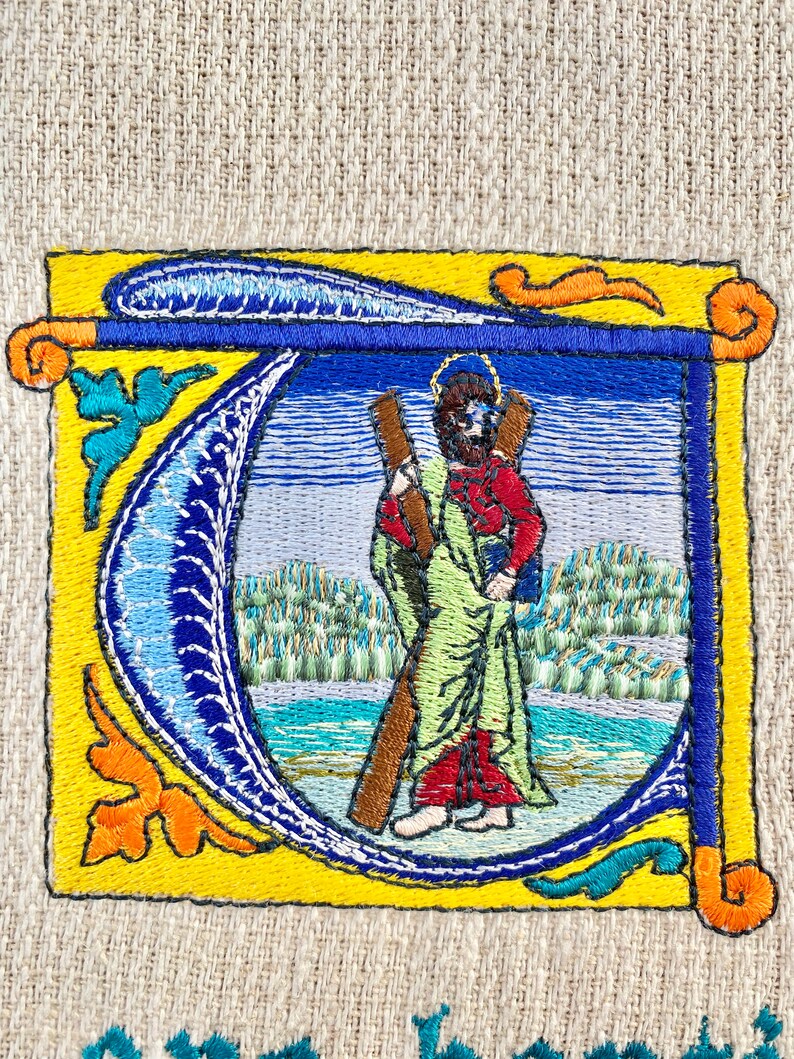 Embroidered Bible Verses With Illuminated Letters Etsy