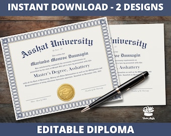 University Gag Gift Certificate, Funny Diploma, Prank Gifts, Funny Gifts