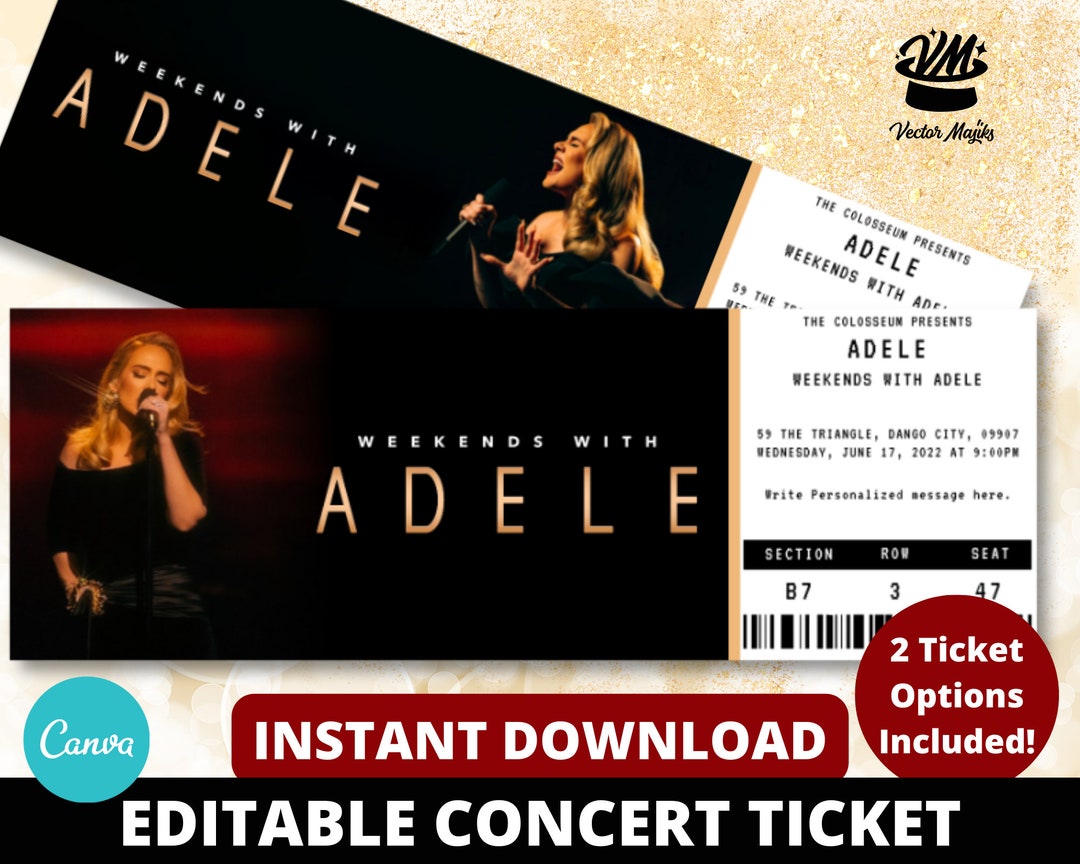 Weekends With Adele Concert Ticket Adele Concert Ticket Etsy
