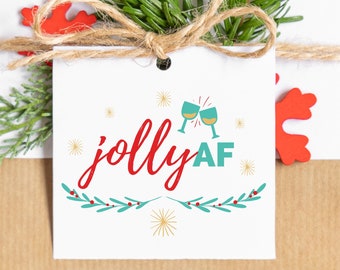 Funny Christmas Gift Tags, Holiday Wine Tags (Digital Download)