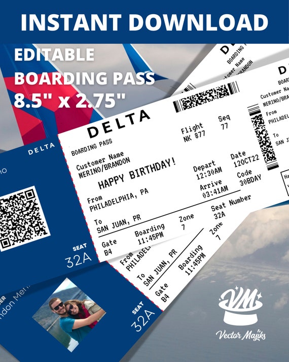 Blank Delta Boarding Pass