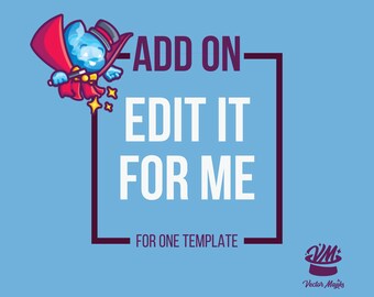 Edit my Template, Add-on Edit Wording, Add Photo, Edit My Canva Digital Template Add-on