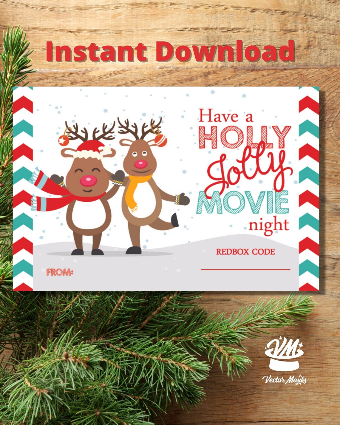 Printable Redbox Certificate Movie Night Christmas Gift | Etsy