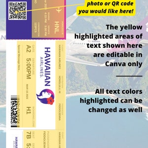 May include: A blue and white airline boarding pass with the text "Hawaiian Airlines" and a flight number of 784H. The pass is for a flight from Orlando, Florida (MCO) to Honolulu, Hawaii (HNL) on March 15, 2023. The passenger's name is Jenna Fiddio. The boarding zone is H1 and the seat is 7B. The departure time is 5:00 PM.