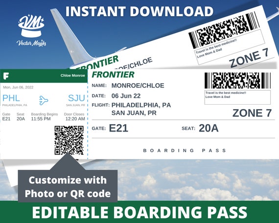 Creer votre faux billet d'avion personnalise imprimable a offrir