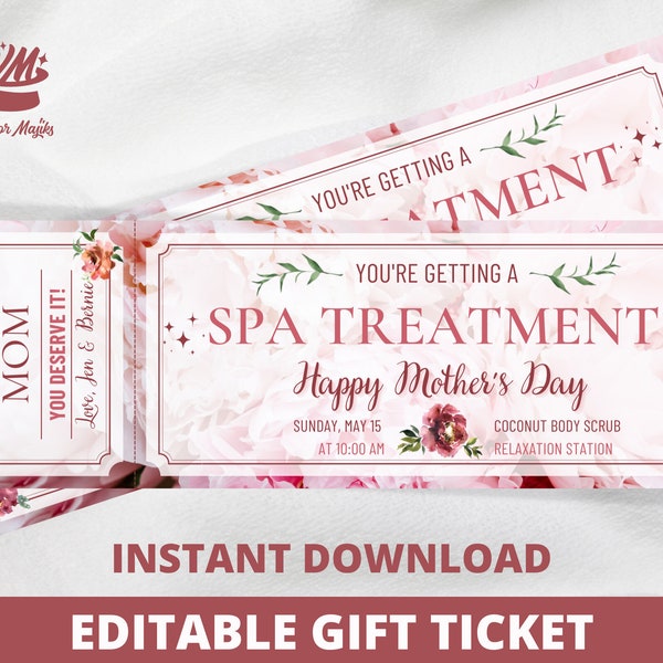 Mother's Day Spa Gift Certificate - Mother's Day Spa Treatment Gift Voucher - Spa Day Gift