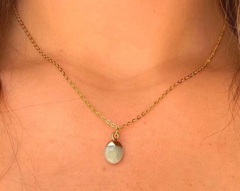 Charm necklace with gemstone | Gold chain | Crystals