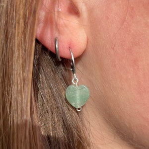 Gemstone heart earrings | Stainless steel