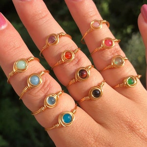 Rings with gemstone | Wire ring | Wire ring | Ring with stone