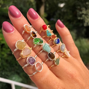 Ringen met edelsteen | Wire rings | Draadringen | Edelstenen