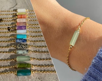 Gemstone bracelet | Adjustable bracelet | Stainless steel