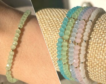 Beaded bracelet | Faceted beaded bracelet | Adjustable