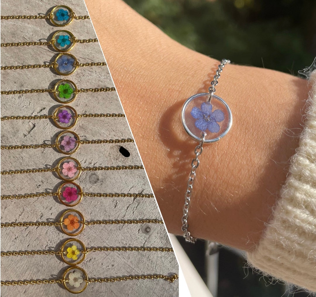 Flower O Bag Braccialetti Flower Bracelet Stainless Steel Forget