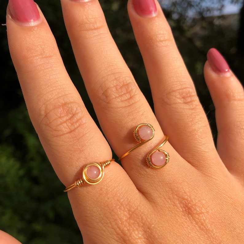 Ringen met edelsteen Draadring Wire ring Ring met steen afbeelding 3