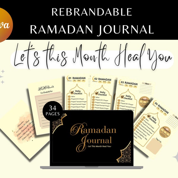 Journal du Ramadan modifiable | Planificateur d'organisation communautaire musulmane | Agenda Ramadan 2024 | Journal du Ramadan non daté | Agenda quotidien musulman