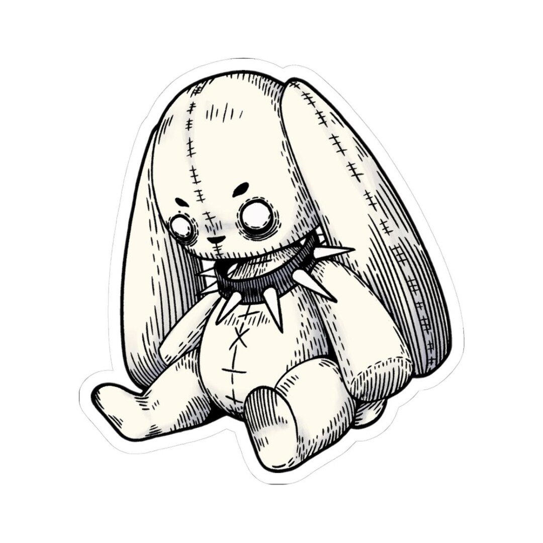 Punk Rabbit Sticker, Edgy Goth Bunny Decal - Etsy