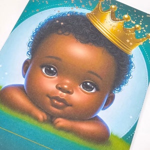 Black baby boy birthday,baby shower,It's a Boy Card, Black Boy, Black Greeting Cards, Ethnic,African American Black Boy, New born black baby