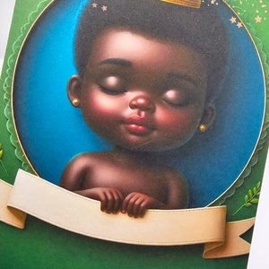 Carte de vœux pour Bébé Garçon | Design Adorable de Bébé Noir | Parfaite pour les Naissances | Carte de Baby Shower ou Annonce de Naissance