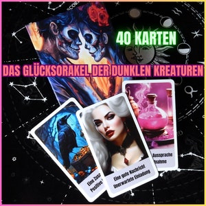 Das Glücksorakel der Dunklen Kreaturen - Kartendeck - Manifestationsorakel - 40 Karten
