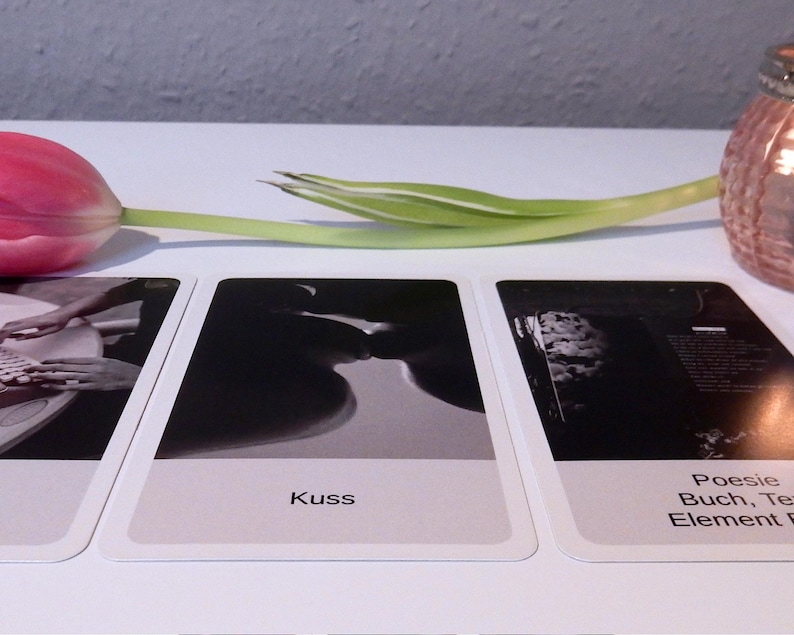 Soulmate Oracle - Card Deck - MOON SYMPHONY 1 - Intuitive Soulmate Oracle Deck - 40 Cards in Black and White image 2
