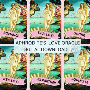 Aphrodite's Love Oracle Deck - 78 Cards Digital Download - printable Love Oracle Deck - Soulmate - Twinflame - Future Lover - Spring Oracle