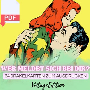Wer meldet sich bei dir? - Vorhersagekarten - 64 sofort druckbare Orakelkarten - Digitaler Download - Vintage Edition