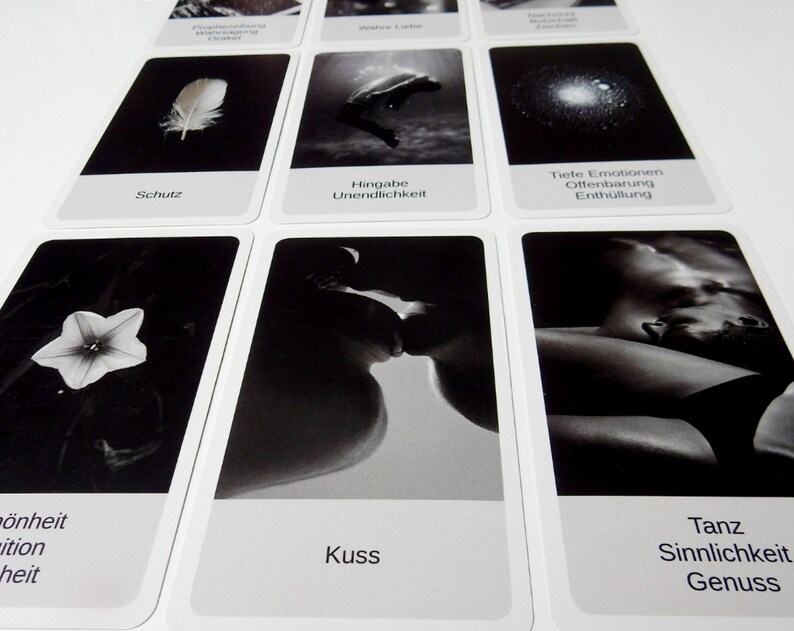 Soulmate Oracle - Card Deck - MOON SYMPHONY 1 - Intuitive Soulmate Oracle Deck - 40 Cards in Black and White image 7
