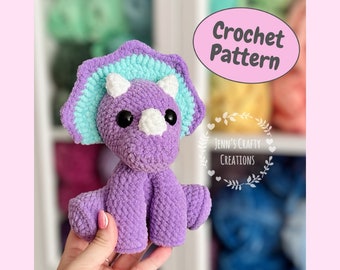 Tina The Sitting Triceratops - CROCHET PATTERN