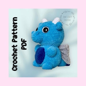 Dexter the Dragon Plushie, Crochet Pattern image 1