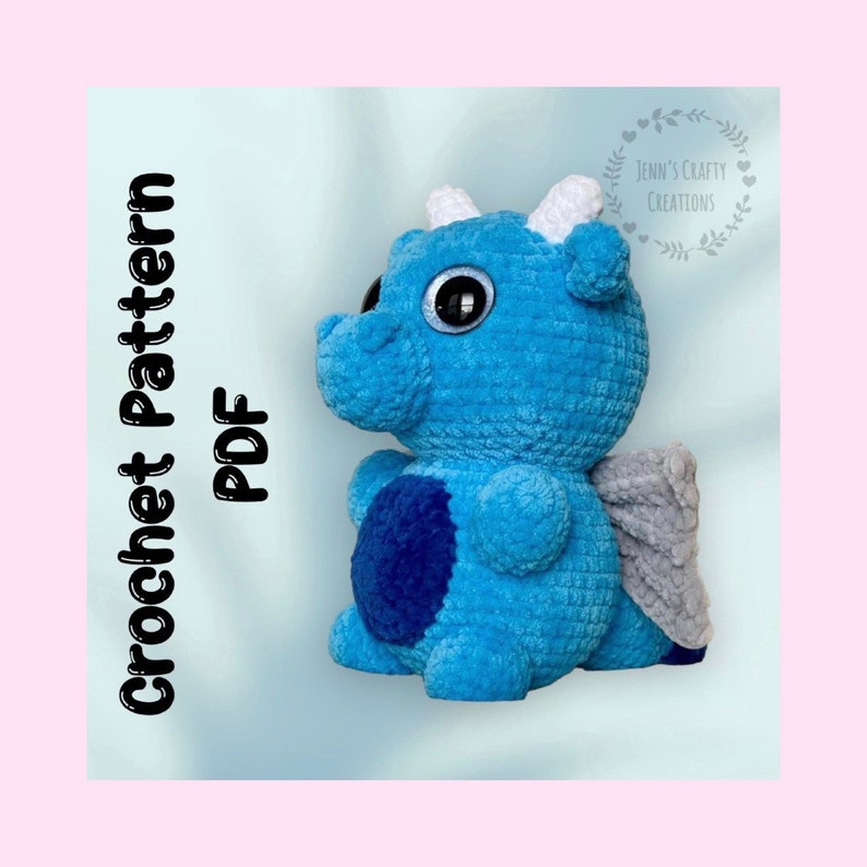 Dexter the Dragon Plushie, Crochet Pattern image 1