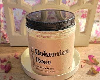 Bohemian Rose- 6 oz. Soy Wax Candle