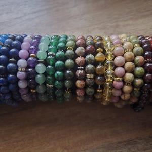 Gemstone Beaded Bracelet |Variety Gemstones | Elastic Stone Bracelets | Self-Care |Mystery Bags| 8mm