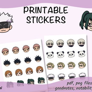 120 kawaii gothic anime digital stickers printable stickers etsy australia