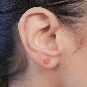 Cube Stud Earrings | 14K Solid Gold Filled Cube Earrings, in Yellow Gold, White Gold and Rose Gold by Vanhess Jewellery
