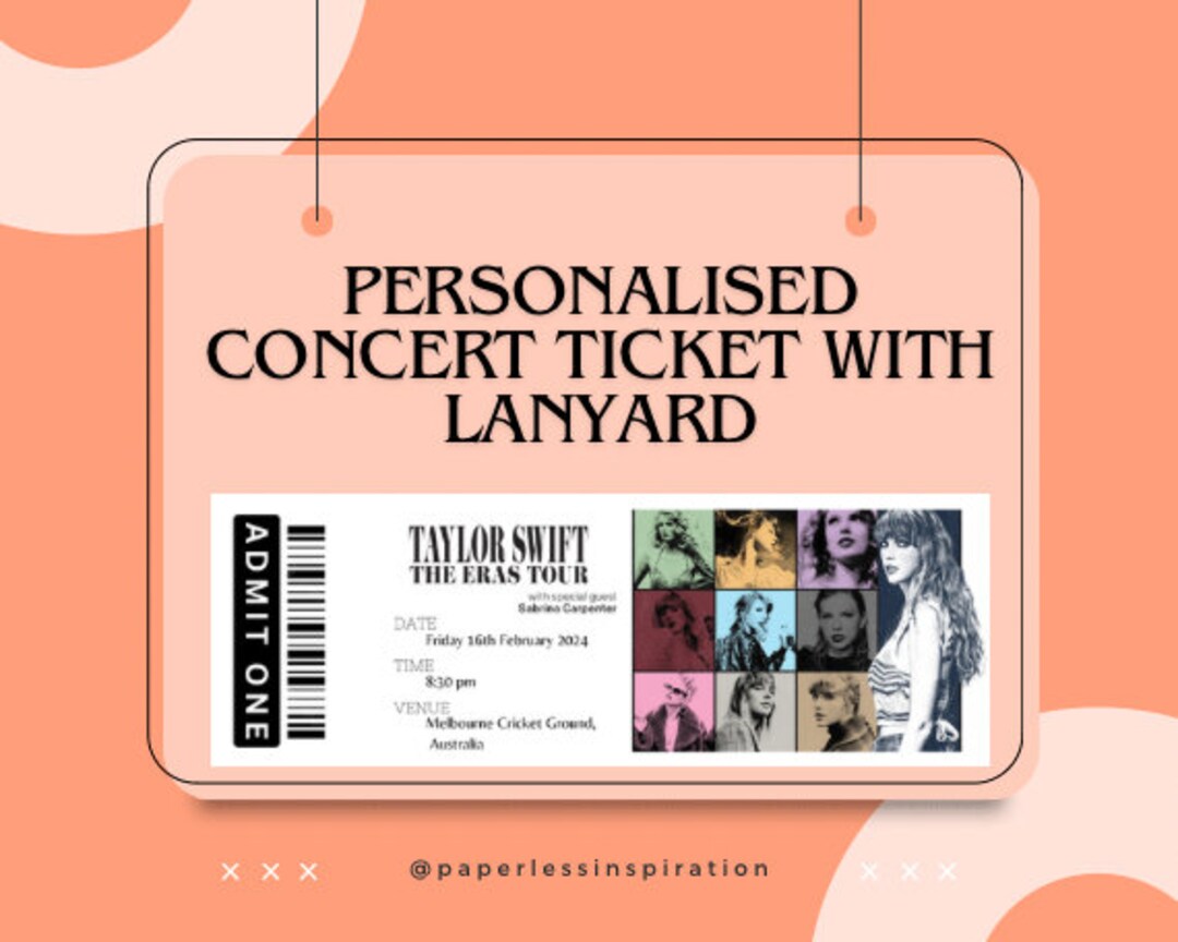 Souvenir Concert Ticket & Lanyard Personalised for Any Etsy