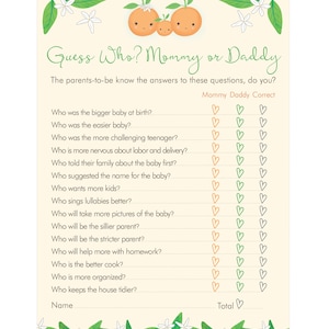 Little Cutie Guess Who Mommy or Daddy Baby Shower Game – Set of 24