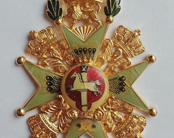 Réplique de l'insigne de GRANDE-CROIX Brunswick de l'ordre d'Henri le Lion, 1834 - Endommagé