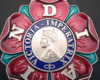 Koninklijke ORDE van het Indiase rijk REPLICA Imperial BRITISH Empire Royal Sash Badge 1878