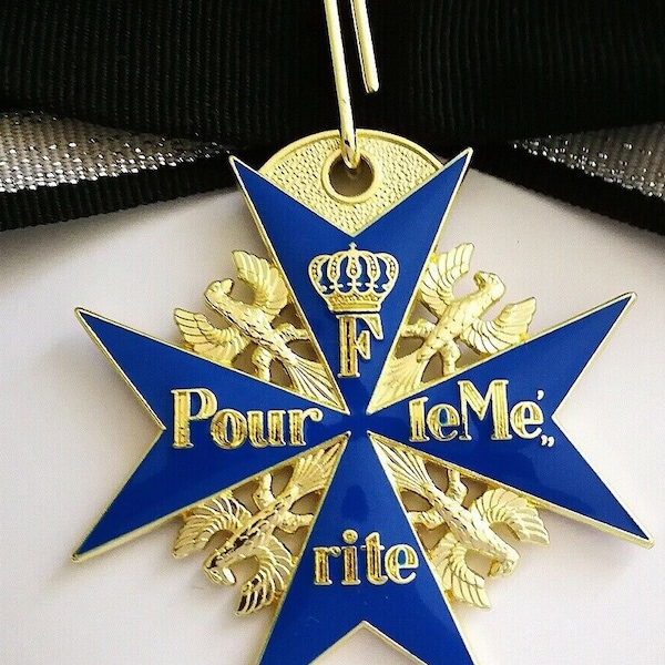 POUR Le MERITE MEDAILLE Blauw Max 1740 Replica Duitse Medaille - Superieure Kwaliteit