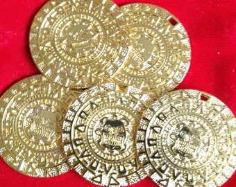 AZTEC / Inca TREASURE COINS 5 Replica Coins / Ancient Treasure / Larp Coins / Party Accessories / Birthday Gifts / Armada / Shipwreck
