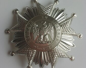 French Empire LEGION D’HONNEUR Officers' Replica Silver Tone Breast Star 1802 - Damaged
