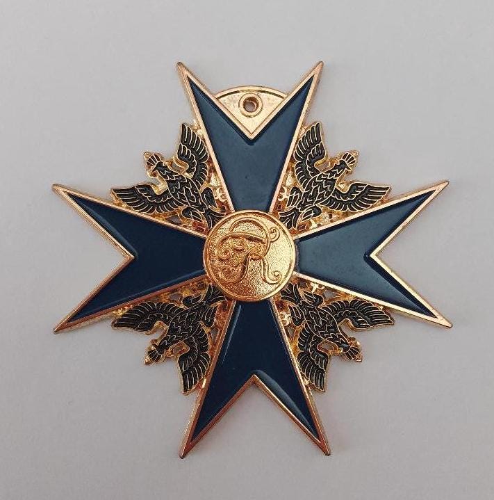 ORDER Of The Black Eagle Replica Theatrical ECONOMICAL Version PRUSSIAN Sash Badge 1701